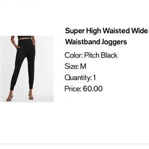 EXPRESS High waisted jogger. NWT. Size medium, black